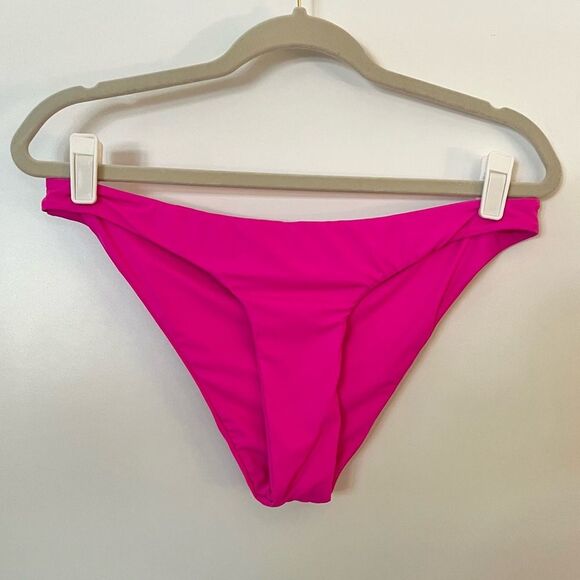 Two Piece Bikini Swimsuit One Shoulder Hot Pink Neon Barbiecore L - Picture 6 of 7
